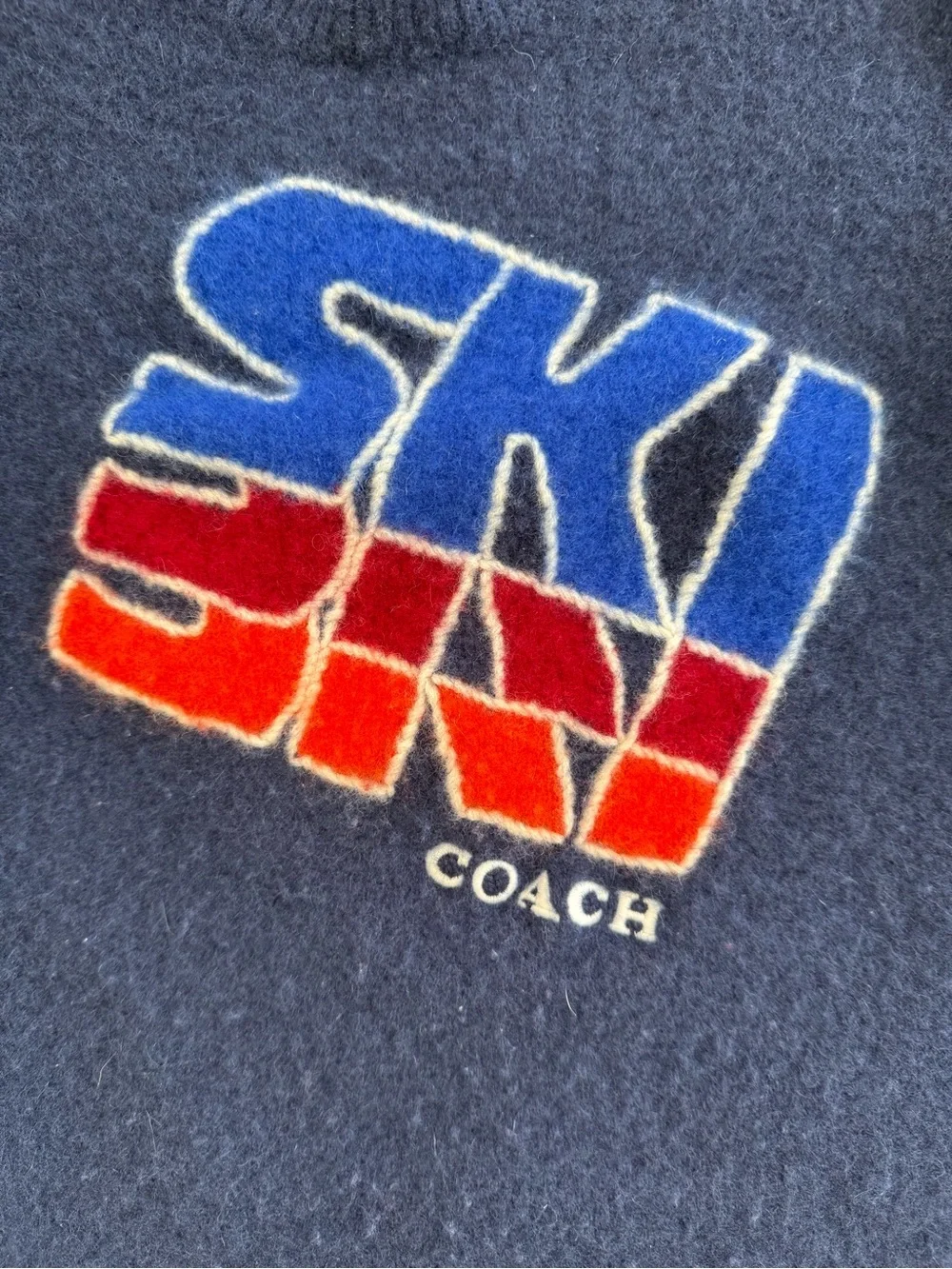 COACH Ski Intarsia “Ski” Sweater In Recycled Wool & Cashmere